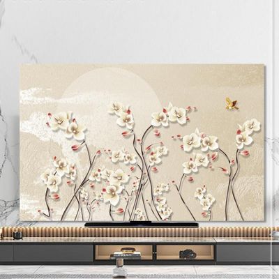 GSGC TV Cover TV Dust Cover 32 Inch- 80 Inch Waterproof Dustproof Sunproof Fabric Home Television Display Protective Cover TV/Computer Hanging Curved Screen Desktop Living Room Art Decoration Cover