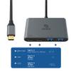 Akasa USB C Hub Typ C, Aluminium 4 in 1 USB C 100 W PD mit 10 Gbps High Speed Transfer, 2 x USB-A Data Ports, 1 x USB 3.0 PD und 1 x USB Ports, untersttzt Macbook, iPad, PC and More, AK-CBCA31-18BK view 2