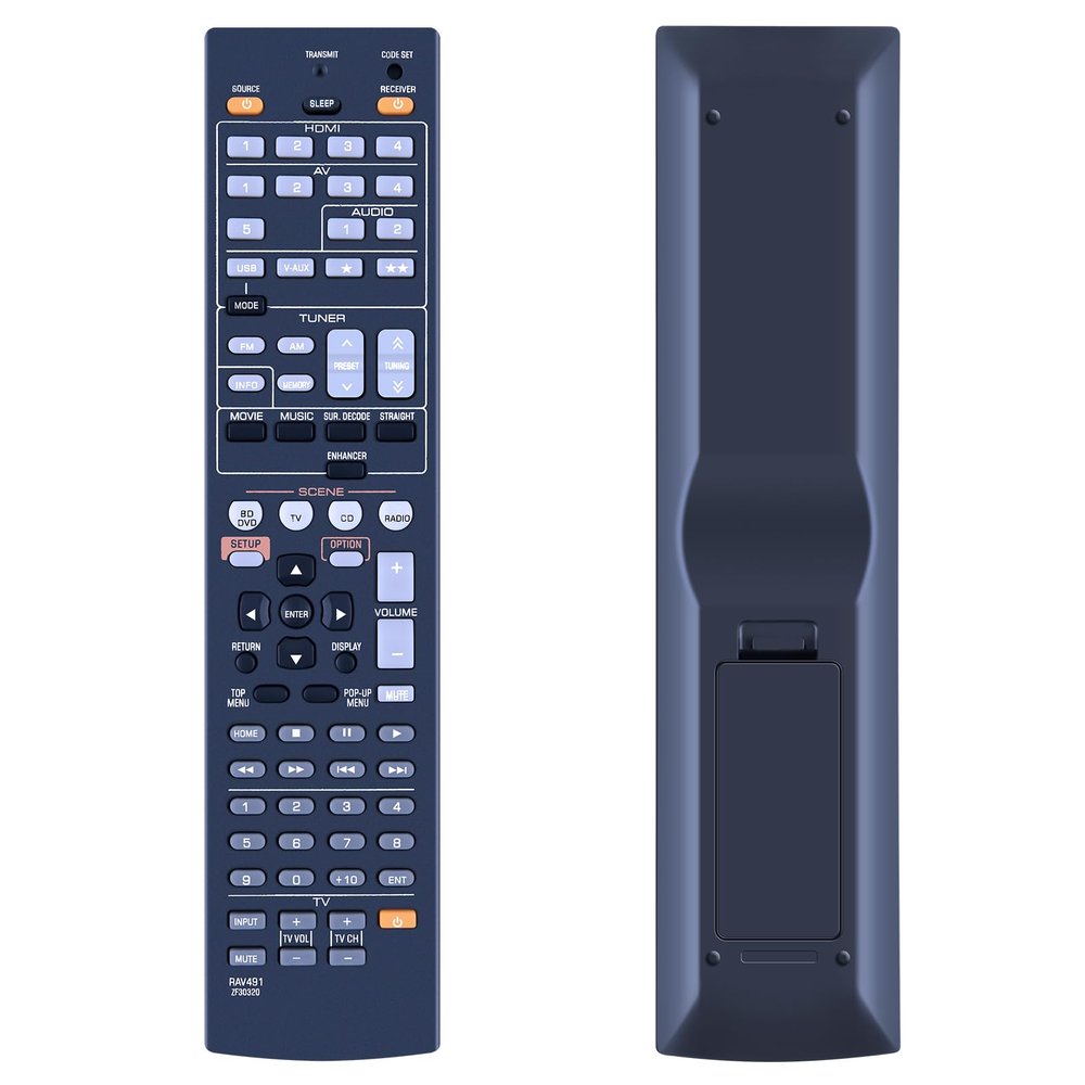 PZL RAV491 ZF30320 Replacement Remote Control fit for Yamaha AV Receiver RX-V475 RX-V467BL RX-V367 YHT-893 RX-V471 YHT-693 RX-V467 RX-V571 RX-V667 HTR-4066 HTR-4064 HT-797BL HTR-3066 HTR-6063 HTR-2866