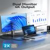 VENTION 9-in-1 USB C Docking Station, Dual 4K@60Hz HDMI, 100W PD, Gigabit Ethernet, 5Gbps USB-A, SD/TF, Grey, Windows/MacBook Compatible, Dell XPS, HP Spectre, Lenovo Yoga, Surface Pro, MacBook Air view 3