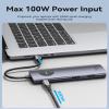 VENTION 9-in-1 USB C Docking Station, Dual 4K@60Hz HDMI, 100W PD, Gigabit Ethernet, 5Gbps USB-A, SD/TF, Grey, Windows/MacBook Compatible, Dell XPS, HP Spectre, Lenovo Yoga, Surface Pro, MacBook Air view 4