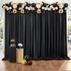 40 ft x 10 ft Thick Black Backdrop Curtain for Parties, 8 Panels Black Polyester Wedding Backdrop Drapes for Birthday Photography Background Party Backdrop Home Decorations view 2