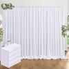 40 ft x 10 ft Thick White Backdrop Curtain for Wedding Parties, 8 Panels White Polyester Wedding Backdrop Drapes for Party Birthday Backdrop Photography Home Decorations view 1