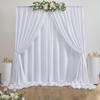 40 ft x 10 ft Thick White Backdrop Curtain for Wedding Parties, 8 Panels White Polyester Wedding Backdrop Drapes for Party Birthday Backdrop Photography Home Decorations view 2