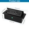 Table Pop up Power Strip Box Desktop Pop Up Outlet Recessed Multimedia Strip Socket Conference Table Power Hub Hidden Table Connection Box with Outlet Network HDMI for Office Desk (Black-D) view 2