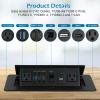 Table Pop up Power Strip Box Desktop Pop Up Outlet Recessed Multimedia Strip Socket Conference Table Power Hub Hidden Table Connection Box with Outlet Network HDMI for Office Desk (Black-D) view 3