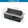 Table Pop up Power Strip Box Desktop Pop Up Outlet Recessed Multimedia Strip Socket Conference Table Power Hub Hidden Table Connection Box with Outlet Network HDMI for Office Desk (Sliver-D) view 2