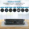 Table Pop up Power Strip Box Desktop Pop Up Outlet Recessed Multimedia Strip Socket Conference Table Power Hub Hidden Table Connection Box with Outlet Network HDMI for Office Desk (Sliver-D) view 3
