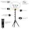 KASINshooting Photographic Camera Multi Color Selfie Tripod Ringlight Kit Dimmerble 56cm 22 inch Led RGB Circle Ring Light for Live Broadcast (22" Ring Light) view 2