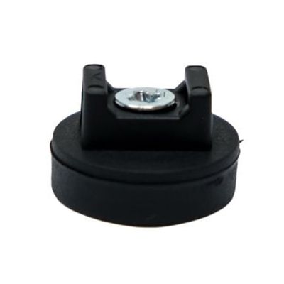 22mm Dia x 6mm high Rubber Coated Cable Holding Magnet with 4mm Hole Cable Tie Clip (Black) - 4.3kg Pull (Pack of 2)