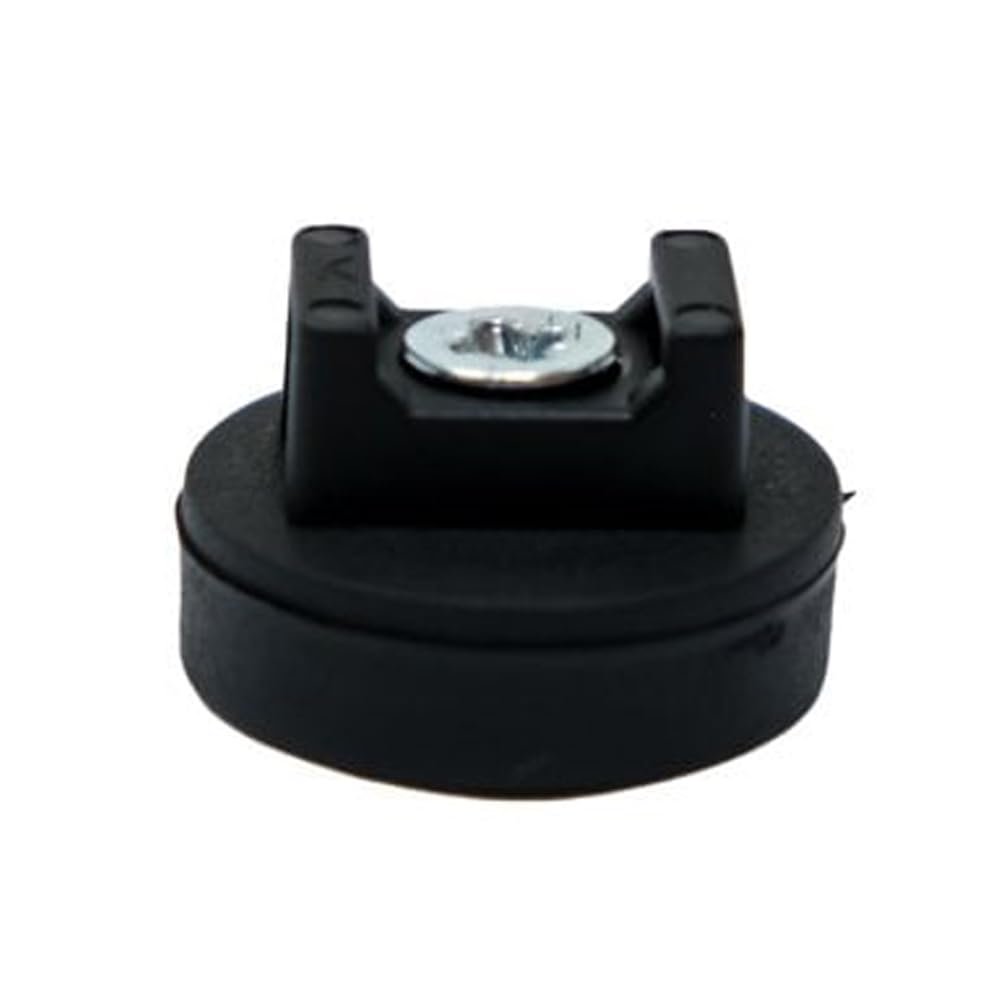 22mm Dia x 6mm high Rubber Coated Cable Holding Magnet with 4mm Hole Cable Tie Clip (Black) - 4.3kg Pull (Pack of 2)