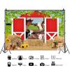 12x8ft Farm Barn Backdrop Farm Animals Rustic Red Barn House Photography Background Kids Birthday Baby Shower Party Banner Decorations Supplies Photo Booth Props view 2