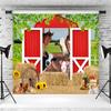 12x8ft Farm Barn Backdrop Farm Animals Rustic Red Barn House Photography Background Kids Birthday Baby Shower Party Banner Decorations Supplies Photo Booth Props view 3
