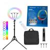 KASINshooting Photographic Camera Multi Color Selfie Tripod Ringlight Kit Dimmerble 56cm 22 inch Led RGB Circle Ring Light for Live Broadcast (with Tripod and Carrying Bag) view 1