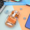 Wireless Mouse, Bluetooth+2.4GHz Rechargeable Mouse with USB Receiver, 2400DPI LED Slim Silent Computer Portable Bluetooth Transparent Mouse for MacBook/Laptop/Pro/iPad/Windows(Orange) view 2