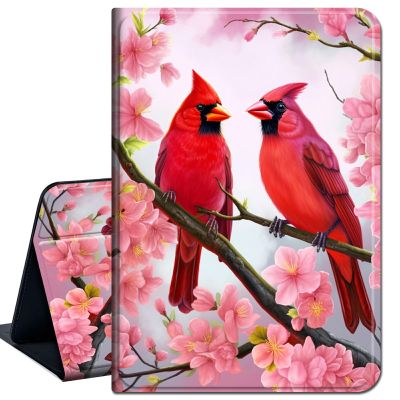 Case for 6" Amazon Kindle 10th Gen 2019 Released,Slim Lightweight Smart Shell Stand Cover with Auto Wake/Sleep for Kindle 10th Gen 2019,Red Birds Pink Flowers