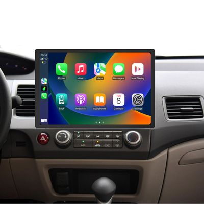 Car Radio Stereo for Honda Civic 2006 2007 2008 2009 2010 2011, 13.1 inch Touch Screen Wireless CarPlay & Android Auto Headunit Upgraded with 8Core 6+128G Bluetooth GPS Navi SWC WiFi FM DSPCamera