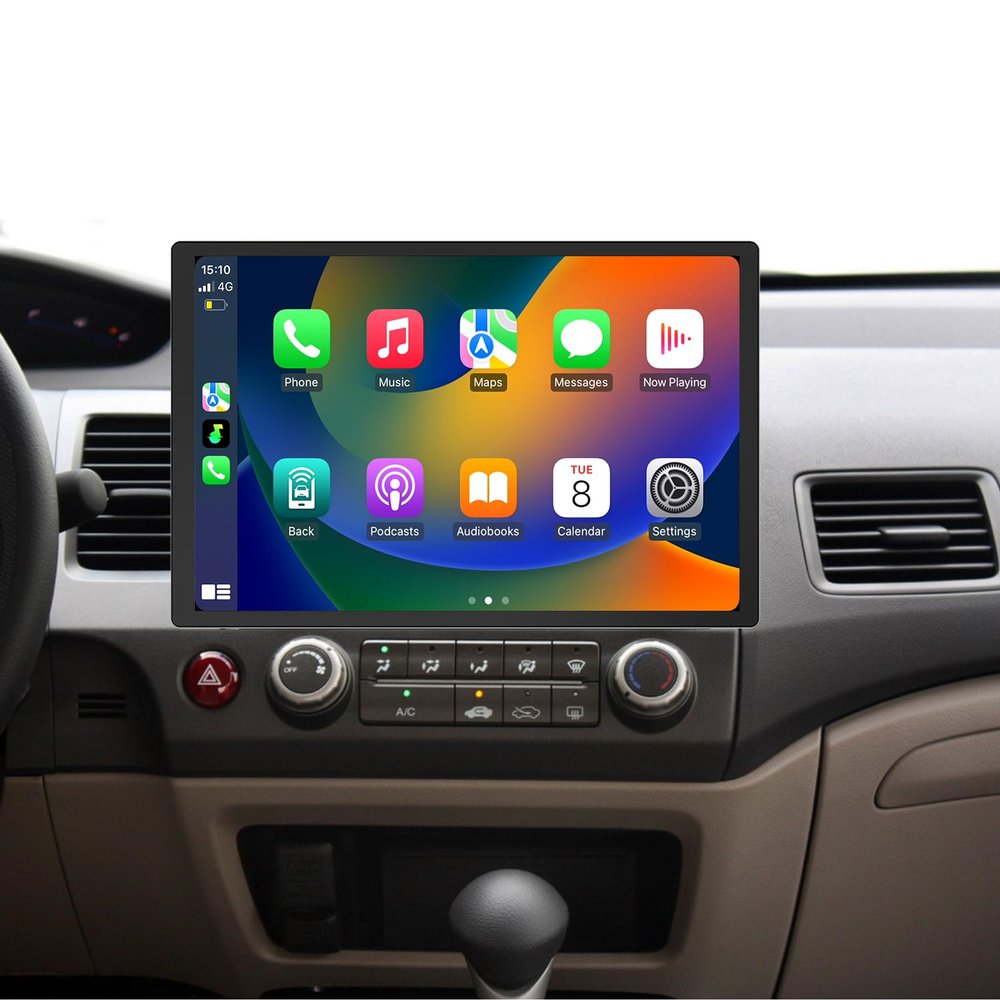 Car Radio Stereo for Honda Civic 2006 2007 2008 2009 2010 2011, 13.1 inch Touch Screen Wireless CarPlay & Android Auto Headunit Upgraded with 8Core 6+128G Bluetooth GPS Navi SWC WiFi FM DSPCamera