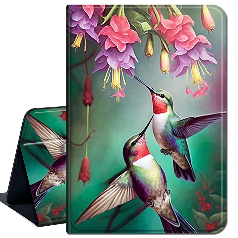 Case for 6" All-New Kindle (11th Generation, 2022 Release),Slim Lightweight Smart Shell Stand Cover with Auto Wake/Sleep for Kindle 2022 e-Reader,Hummingbird Red Flower