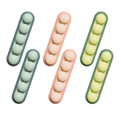 COOCAT Cute Pea Cable Clips, USB Cable Organizer, Charging Cord Holder, Wire Management for Car Office Desk Workbench Bedroom Bedside Nightstand (6-Pack)