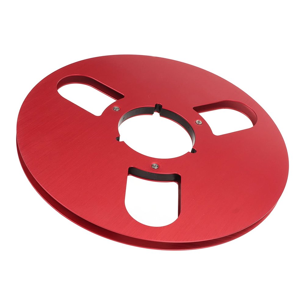 10.5 Inch Empty Reel, Aluminum Alloy Opening Machine Parts Takeup Reel for Nab Reel to Reel Tape Recorder with 3 Hole Wind Resistance Yellow