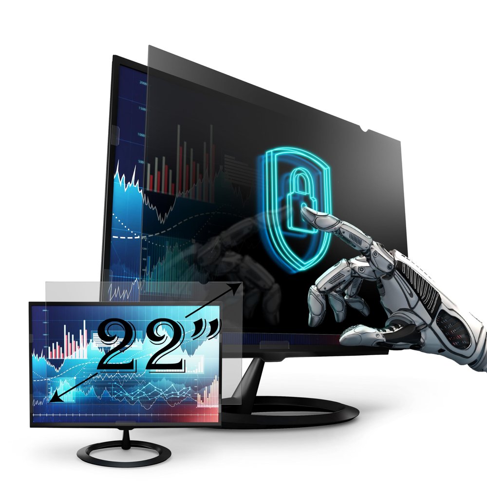 [2 Pack] Premium Privacy Screen Filter for 22 Inches Desktop Computer Widescreen Monitor with Aspect Ratio 16:10. Anti Glare and Anti Blue Light Protection