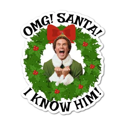 3" Elf OMG Santa Christmas Holiday Classic Quality Laminated Sticker Decal for kindle tablet pc laptop