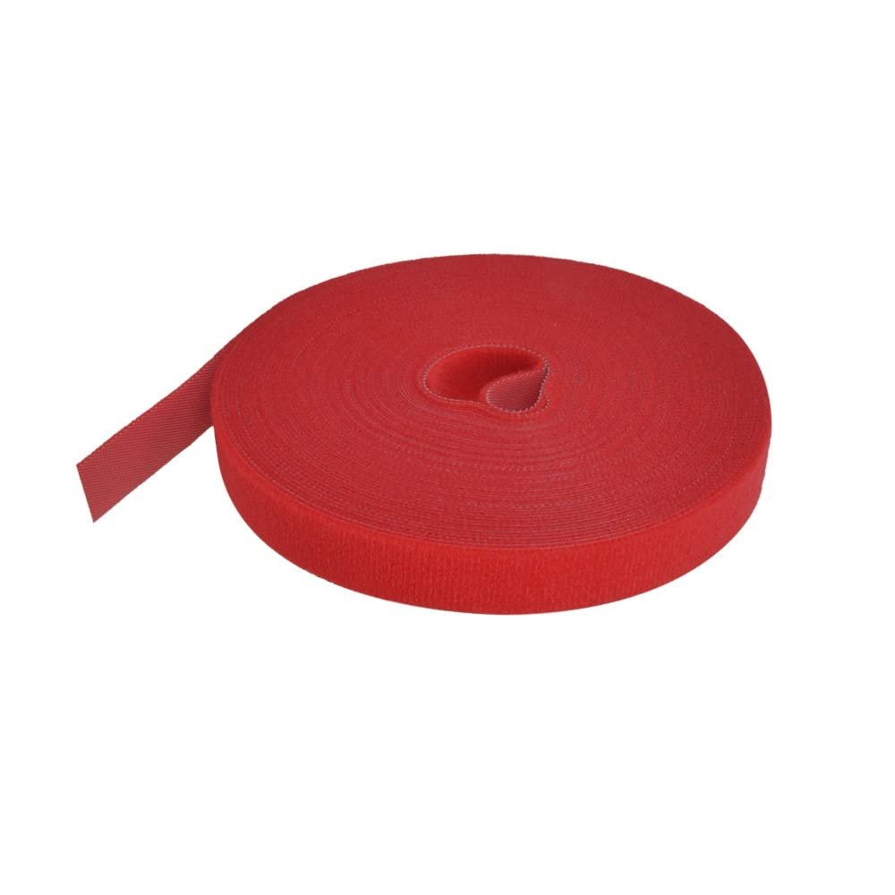 InstallerParts Cable Management Hook and Loop Strap Tape, 50 Ft, 0.8'', Red, 5 Pack