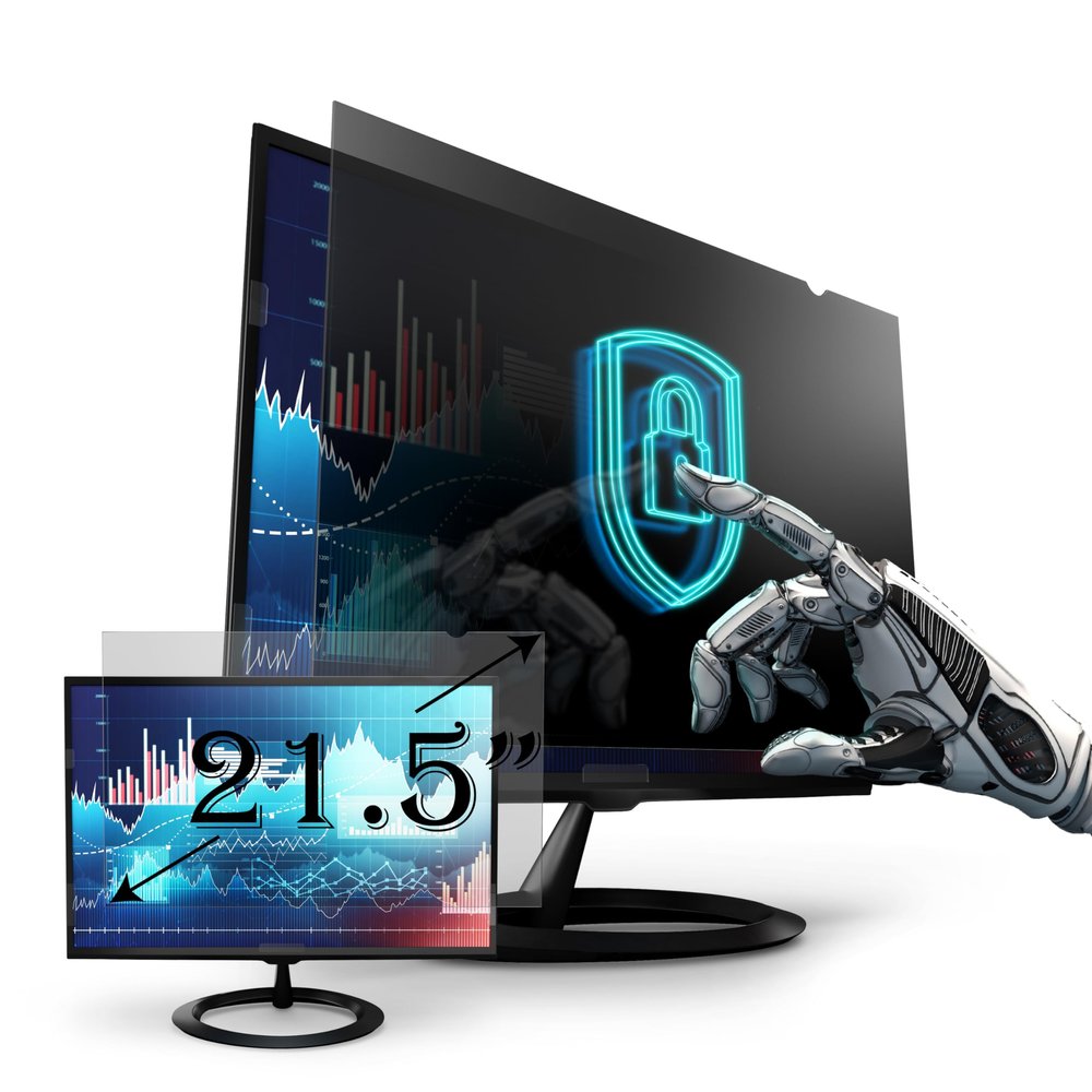 [2 Pack] Premium Privacy Screen Filter for 21.5 Inches Desktop Computer Widescreen Monitor with Aspect Ratio 16:09. Anti Glare and Anti Blue Light Protection