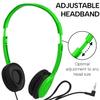 Maeline Bulk Headphones On-Ear Wired Headphones Adjustable Headband with Soft Faux Leather Cushions for School Classrooms, Libraries, Travel - 3.5mm Plug - 10 Pack - Multicolor view 2