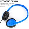 Maeline Bulk Headphones On-Ear Wired Headphones Adjustable Headband with Soft Faux Leather Cushions for School Classrooms, Libraries, Travel - 3.5mm Plug - 10 Pack - Multicolor view 3