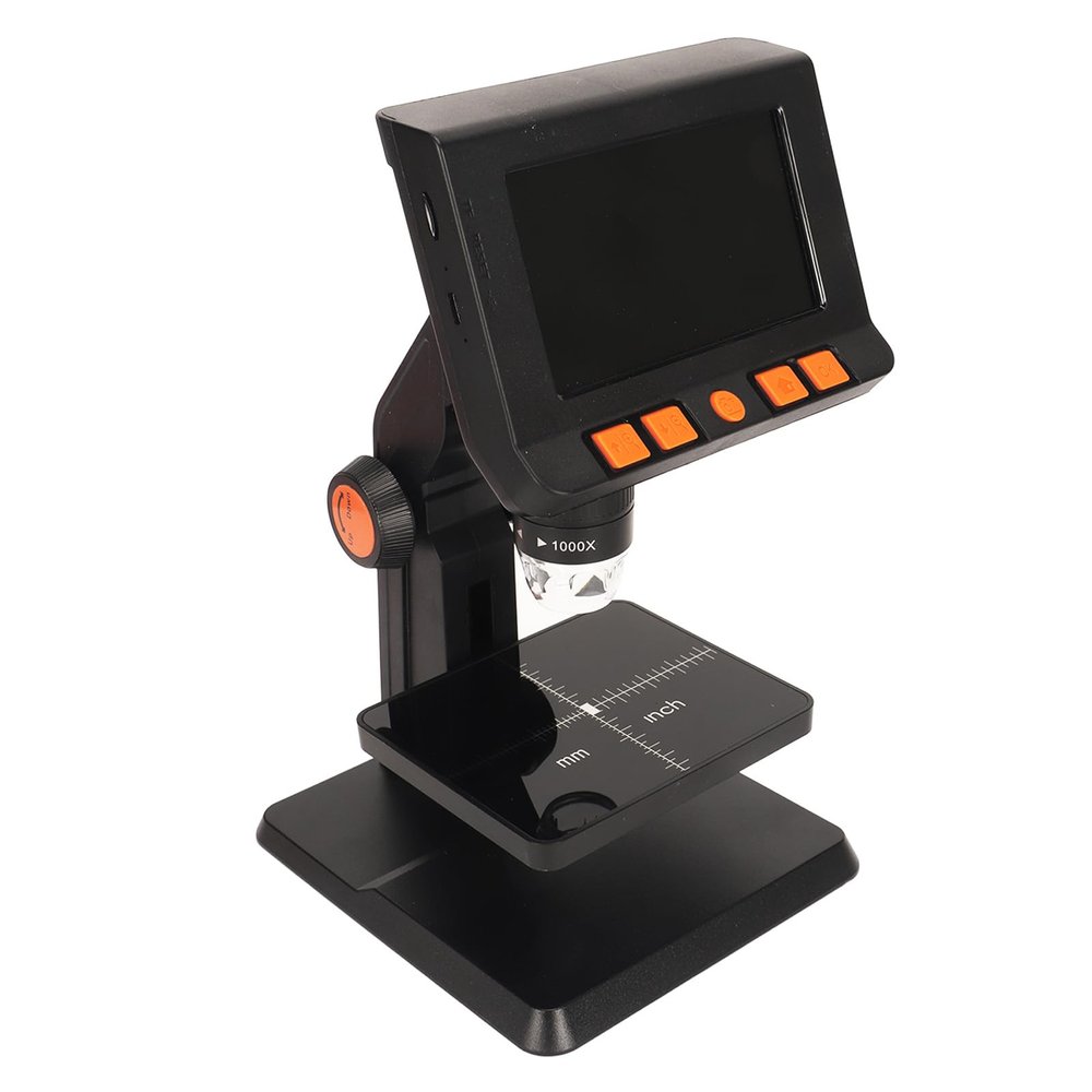 Gavigain LCD Digital Microscope 4.3-inch LCD Digital Microscope 1000X Magnification Zoom HD 1920x1080P Electron Microscope with 8 Adjustable LED Lights Welding Electron Microscope