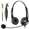 Callez Yealink Phone Headset RJ9 Wired Telephone Headset with Microphone Noise Cancelling Compatible with Yealink T46S T48S T42S T21P T33G T27G T23G T46G T53W T54W Avaya 9611 9608 J179 Grandstream view 1