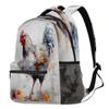 18 In Backpack for Men Women, Oil Chicken Rooster Large Capacity Backpack Hiking Travel Laptop Back Pack Casual Daypack view 1