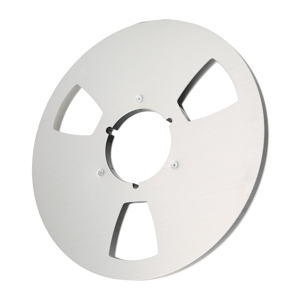 10 Inch Empty Tape Reel, Open Reel Audio Aluminum Alloy Takeup Reel 456 Sound Reels Open Reel Tape Empty Reel for Recording, 1/4 Inch Tape(Silver)