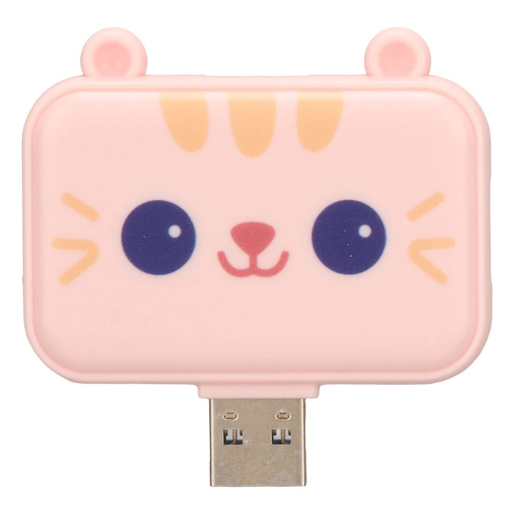 Gavigain 3 in 1 Cute USB Hub, Multifunction USB A to USB3.0 and USB2.0 USB Port Expander Multifunction USB Dock Station for Mouse Keyboard Laptop PC for Girls Student(Coral)