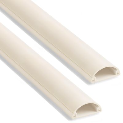 ZhiYo Wall Cord Hider for 1-2 Cords, Self-Adhesive TV Cord Cover, Beige D-Shaped Wire Hider for Wall-Mounted TV, Half-Round Wire Management Covers, Cable Raceway, 1in W x 0.4in H