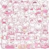 Kawaii Pink Bunny Stickers - 50pcs Waterproof Vinyl Stickers for Kids, Girls & Home Decor - Rabbit Aesthetic Stickers Bulk, Party Pack view 1