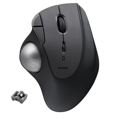 ELECOM Ergonomic Comfort Design Trackball IST Bluetooth 5.3, Super-Smooth Tracking with Roller Ball Bearing, 36mm Ball, Thumb control, Compatible for Windows, PC, Mac, iPadOS, and Android (M-IT11BRBK)