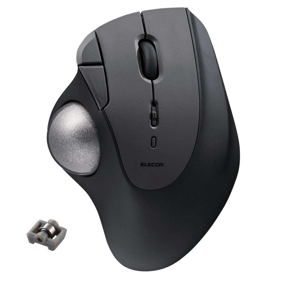 ELECOM Ergonomic Comfort Design Trackball IST Bluetooth 5.3, Super-Smooth Tracking with Roller Ball Bearing, 36mm Ball, Thumb control, Compatible for Windows, PC, Mac, iPadOS, and Android (M-IT11BRBK)