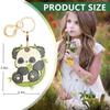 BORKUANA Leather Keychain Holder Case Compatible with Apple AirTag, Cute Protective Air Tag Cover with Keychain Ring, Anti-Scratch Finder GPS Tracker Case for Wallet Keys(Panda) view 2