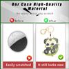 BORKUANA Leather Keychain Holder Case Compatible with Apple AirTag, Cute Protective Air Tag Cover with Keychain Ring, Anti-Scratch Finder GPS Tracker Case for Wallet Keys(Panda) view 4