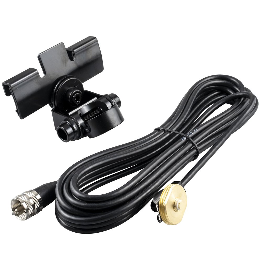 YOTENKO Adjustable NMO Antenna Lip Mount w/UHF PL259 Male Connector RG58U Cable 5M/16.4FT, for Truck Vehicle Car Ham Mobile Radio No Drill Installation
