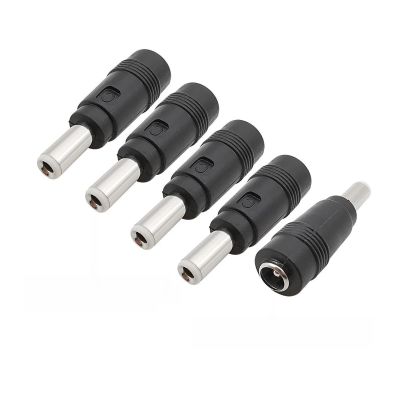 10/5Pcs DC pl;/UG Jack Adapter Converter 5.5mm x 2.1mm Female to 5.5 x 2.5 mm Male DC Power Connector Fit Compatible Travel Lap/top Ch/ARG-ing(5Pcs)