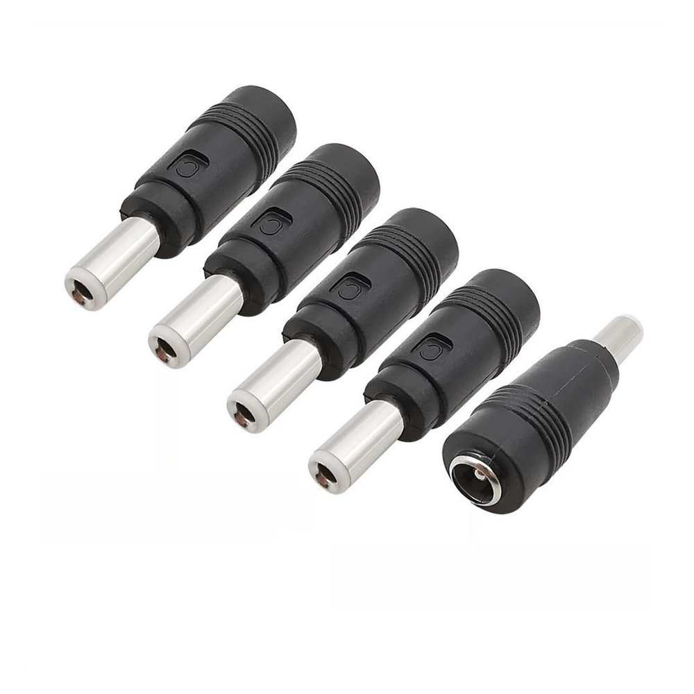 10/5Pcs DC pl;/UG Jack Adapter Converter 5.5mm x 2.1mm Female to 5.5 x 2.5 mm Male DC Power Connector Fit Compatible Travel Lap/top Ch/ARG-ing(5Pcs)