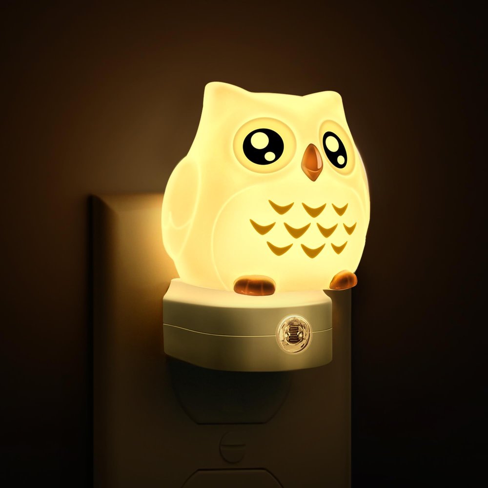 L LOHAS LED 1 Pack Cute Night Light and 1 Pack Owl Night Light