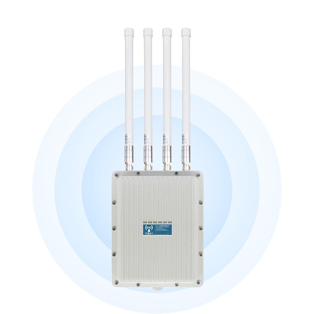 KuWFi WiFi 6 Wireless AP Router WiFi Extender Signal Booster Outdoor Indoor Long Range 360-degree omnidirectional Access Point WiFi Dual Band 1800Mbps Supports AP/Gateway/Repeater