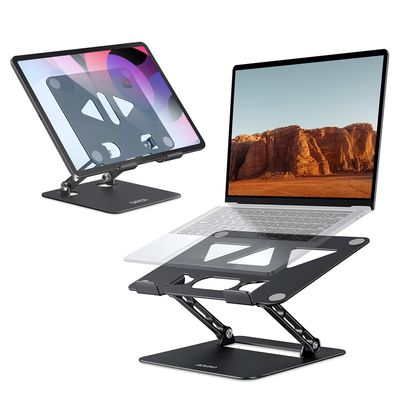 Aoviho Adjustable Laptop Stand Bundle with Tablet Stand for Desk (Black)
