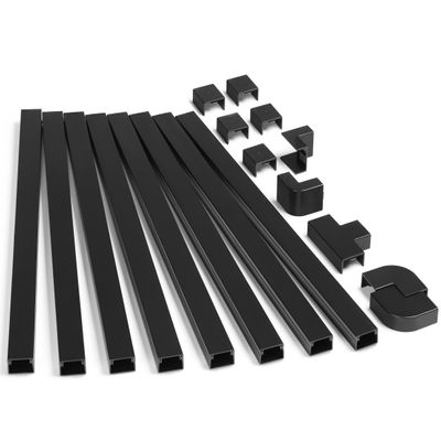 126in Cord Hider Kit, Wire Hiders for TV on Wall, Paintable Cable Management Kit, Wire Cover for Wall Mount TV, Hide Wires Along Wall, Black Cord Cover Wall Wire Management, 8xL15.7in W0.95in H0.55in