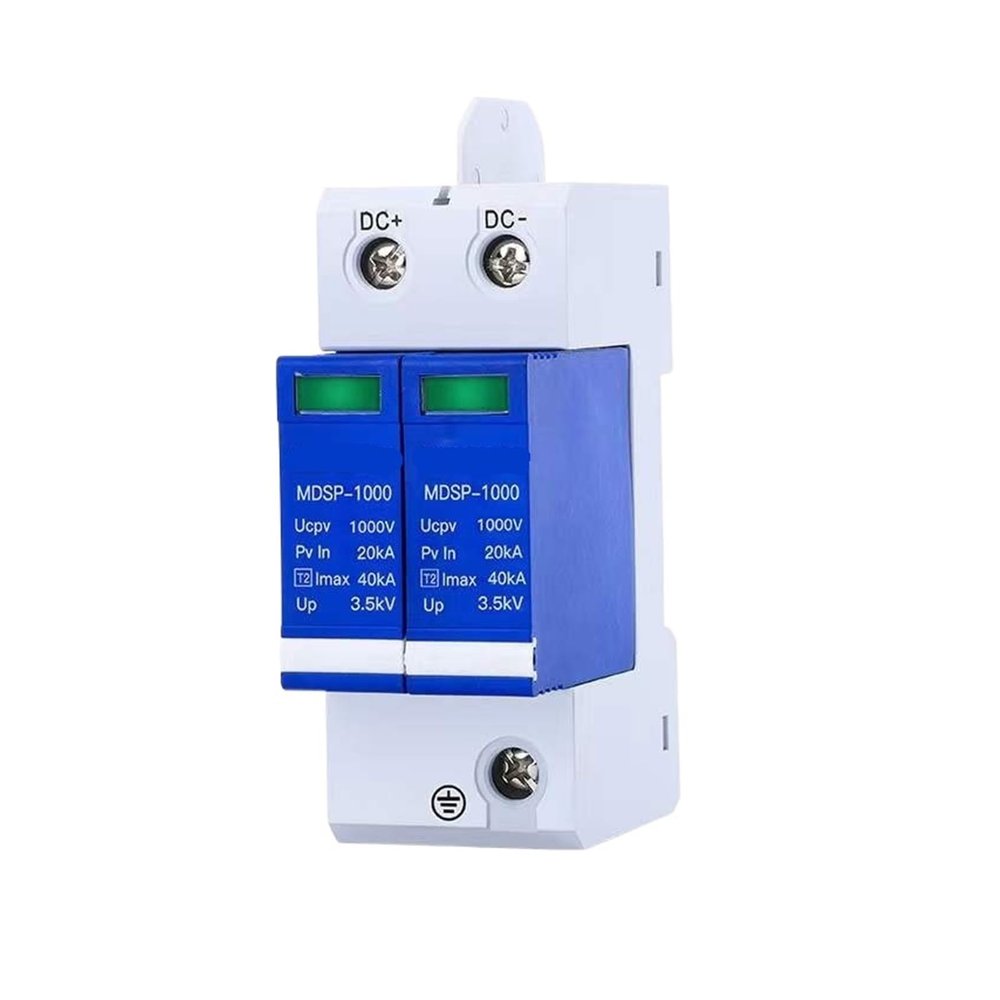 BIYEH 1PCS 2P 3P DC1000v/40KA/500v DC Surge Protector Lightning Protection photovoltaic Arrester Surge Protector (Size : 2P-40KA)